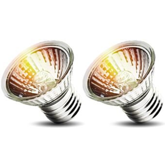 2-Pack 50W UVA UVB Bulbs, Light Turtle Heat Lamp for Reptiles and Amphibian Tanks, Terrariums and Cages, Fit E26 Heat Reptile Lamp,Works with Various Lamp Fixtures