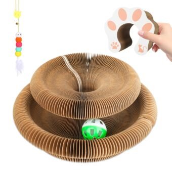 Accordion Magic Organ Cat Scratching Board Toy - Kitty Kurlz Ball Scratch Pad Scratcher 1 Pack