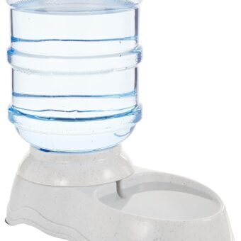 Amazon Basics Gravity Pet Water Dispenser for Cat, Dog, 1 gallon Capacity, Small, Gray