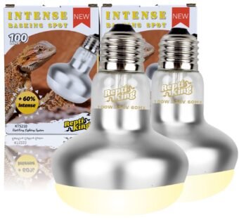 Basking Light for Reptiles, 2-Pack 100W Upgraded Intense Basking Spot, Reptile Heat Bulb Light, UVA Heat Lamp Bulbs for Bearded Dragon Turtle Chicken