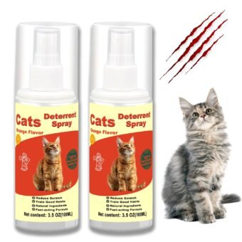 Cat Deterrent Spray, Cat Spray Indoor - Effective Cat Scratch Furniture for Pet Behavior Training - Protector Stay Away from Restricted Areas - Indoor & Outdoor Deterrent - 2...