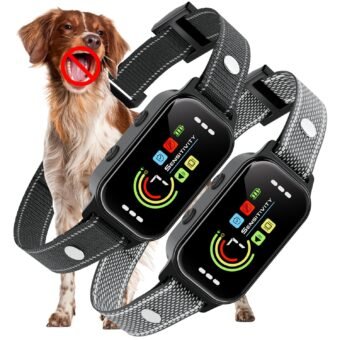 Dog Bark Collar 2 Pack, Bark Collar for Large Medium Small Dogs, Rechargeable Smart Bark Collar, Anti Barking Training Collar with 7-Level Sensitivity + 5 Safety Modes Humane...