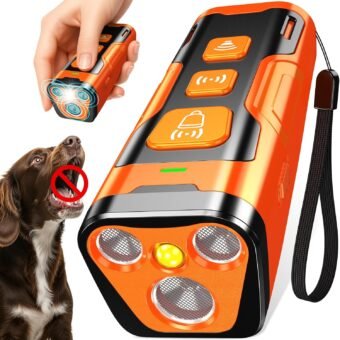 Dog Bark Deterrent Device, 3X Ultrasonic Anti Barking, 6 Training Modes 23 FT Range Barks No More Indoors Outdoors Behavior Correct Safe & Humane Rechargeable Compact Bark...