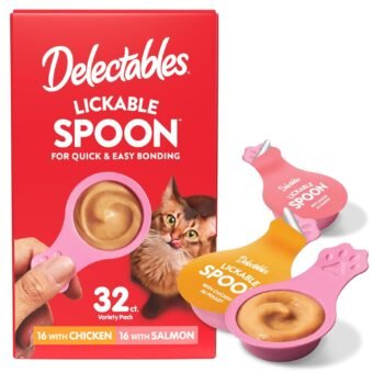 Hartz New Delectables Lickable Spoon Interactive Lickable Cat Treats for Quick & Easy Bonding, Variety Pack 32ct