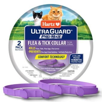 Hartz UltraGuard ProMax Flea & Tick Collar for Cats I 14 Months Protection I Soft & Comfortable | Flea & Tick Prevention I 2 Pack
