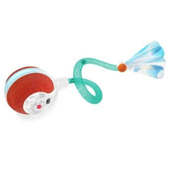 Interactive Cat Toys for Indoor Cats,The 3rd Generation Agile Moving Cat Ball with Elastic Mesh Tail,Automatic Kitten Toys for Bored Indoor Adult Cats,Motion Activated (Green)