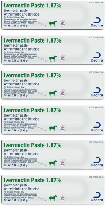 Jeffers Ivermectin Paste 1.87%, 6ct