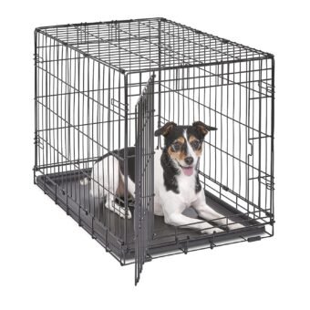 MidWest Homes for Pets Newly Enhanced Single & Double Door iCrate Dog Crate, Includes Leak-Proof Pan, Floor Protecting Feet, Divider Panel & New Patented Features