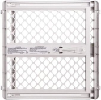 MYPET North States Universal Pet Gate: 26” - 42” Wide Dog Gate. Use as Pressure Mounted Gate or Swinging Door with Included Hardware. Dog Gates for Doorways, 26" Tall, Gray