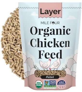 Organic Chicken Feed – Layer Pellet, Non-GMO, USA Grown, 16% Protein, Corn-Free, Soy-Free, Non-Medicated Feed for Chickens, 2 lbs Sample