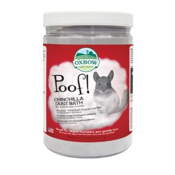 Oxbow POOF! Natural Dust Bath for Small Pets – 100% Blue Beauty Dusting Powder for Chinchillas, Gerbils, Degus, and Hamsters – Grooming Dust for Healthy Coats – 2.5 lb Jar