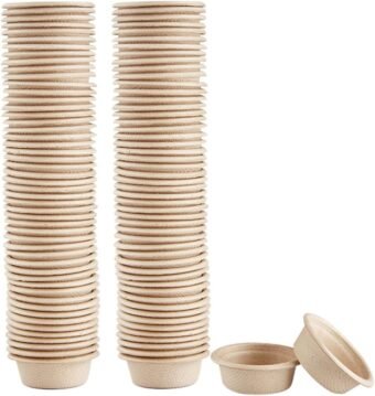 Paper Feeding Cups Samll 0.5 oz Gecko Food and Water Feeding Dish Ledge Accessories Bowls for Crested Gecko Lizards Reptiles Pets (100cups)