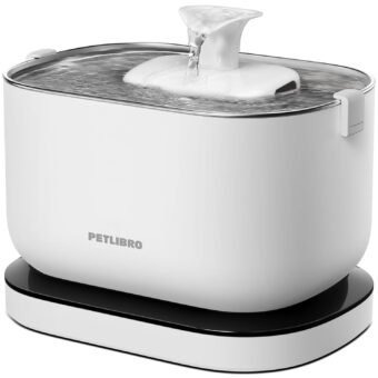 PETLIBRO Cat Water Fountain, Cordless Pet Water Fountain Battery Operated, 2.5L/84oz Dockstream Water Fountain for Cats Indoor, Cat Fountain with Stainless Steel Tray,...