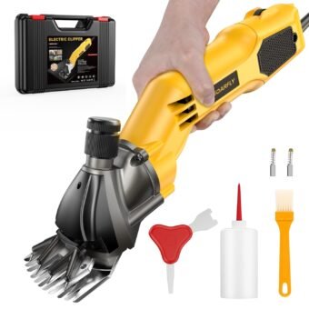 Sheep Shears, 600W Heavy Duty Professional Electric Sheep Clippers, Livestock Haircut for Grooming Sheep Horses Alpacas Goats Thick Animals