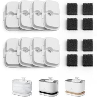 PETLIBRO Replacement Filters for Dockstream Cat Water Fountain PLWF005 PLWF115 PLWF105, 4 Months Set of Replacement Filters for Ultra Quiet Pet Water Fountain,White 8 Count...